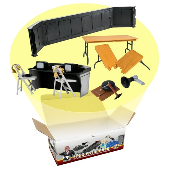 Commentators Corner Playset for WWE & AEW Wrestling Action Figures