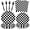 Racing Checkered, variant on Happy Retirement Tableware Party Supplies  – Disposable Black and Gold Paper Plates, Napkins, and Forks, Cheers to Retirement Dinnerware Party Decorations