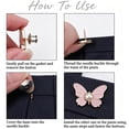 thumbnail image 4 of 8 Sets Pant Waist Tightener Topboutique Butterfly Jean Buttons Pins Adjustable Buttons Pins for Loose Jeans Reusable Waist Tightener Metal Butterfly Brooch for Clothing Dresses Skirts, 4 Colors, 4 of 5