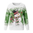 thumbnail image 4 of WEAIXIMIUNG Chandail en Molleton Femme avec Poches Zippées Mode Hiver Décontractée Bonhomme de Neige Flocon de Neige Imprimé de Noël Col Rond Manches Longues Sweat à Capuche, 4 of 4