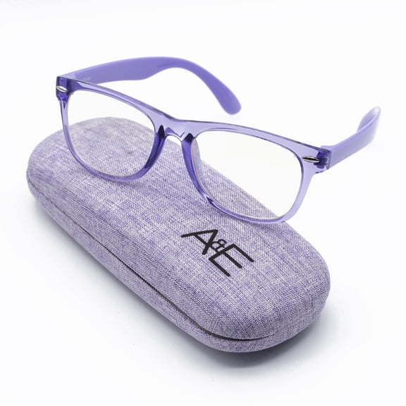 Ava & Ethan Blue Light Glasses for Kids, Blue Light Blocking for Computer/Gaming Transparent Purple (Ages 3-12)