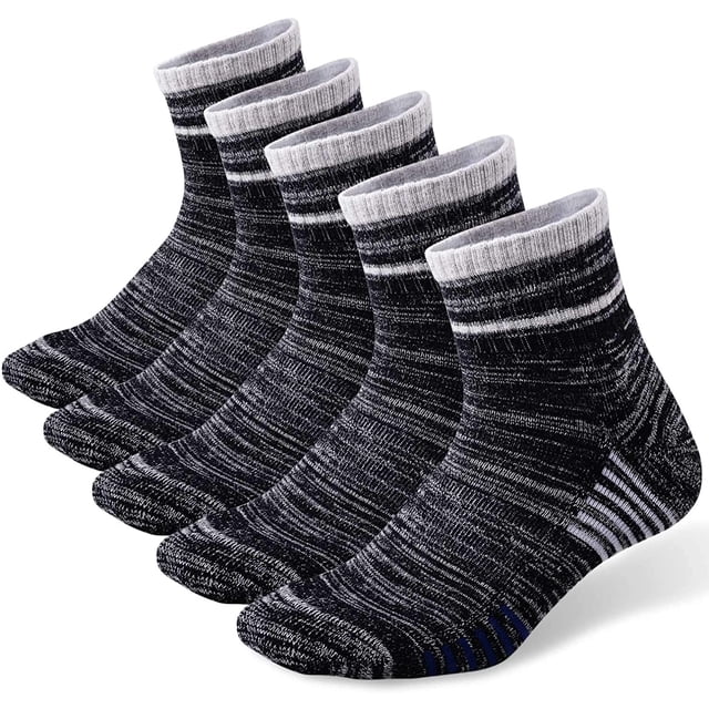 Yoyoo 15 Pyyoors Chaussettes de Randonnée, Multi-pack Chaussettes Rembourrées pour Loisirs Extérieurs (Noir)