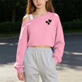 thumbnail image 2 of Dzrciro Kids Girls off the Shoulder Sweatshirt, Long Sleeve Cute Printed Asymmetrical Crop Tops, Lightweight Fashion Pullover Sweatshirts 5-15 Years, 2 of 9