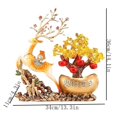 thumbnail image 2 of Crystal Money Tree Feng Shui Ornament, Home Wealth Prosperity Table Deer Decoration, 2 of 3
