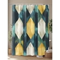thumbnail image 4 of Impressionist Style Shower Curtain Set ，Waterproof Fabric Shower Curtains Green Yellow Blurred Abstract Shower Curtains for Bathroom,Bathroom Decor 60"x72", 4 of 6