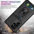 thumbnail image 4 of Design for Samsung Galaxy S23 Ultra 5G Phone Case with Screen Protector Card Holder Stand Kickstand Heavy Duty Slim Shockproof Hybrid Rugged Drop Protective Cover for Women Men 6.8 inch Black, 4 of 12