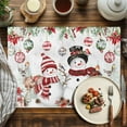 thumbnail image 3 of White Christmas Snowmen Placemats Set of 6, Red Xmas Poinsettia Balls Deer Table Mats Washable Heat-Insulation Non-Slip Place Mats for Kitchen Dinner Table Indoor Outdoor Decor,13x19 Inch, 3 of 9