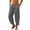 Grey, variant on Mens Cotton Linen Harem Pants Elastic Waist Loose Cropped Trousers Yoga Beach Casual Bottoms Green M