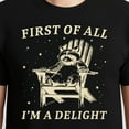 thumbnail image 3 of First Of All I'M A Delight Sarcastic Racoon T-Shirt – Animal Humor – Unisex Fun Wear, 3 of 6