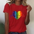 thumbnail image 2 of Dovford T Shirts Women Rainbows Heart Graphic Tees Shirts LGBT Shirts Casual Short Sleeve Tops, 2 of 7