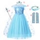 thumbnail image 1 of Vestido de Elsa de Frozen para niñas, disfraz de fantasía para niña, Reina de la nieve, Halloween, fiesta de cumpleaños, ropa de princesa, capa Fivean unisex, 1 of 2