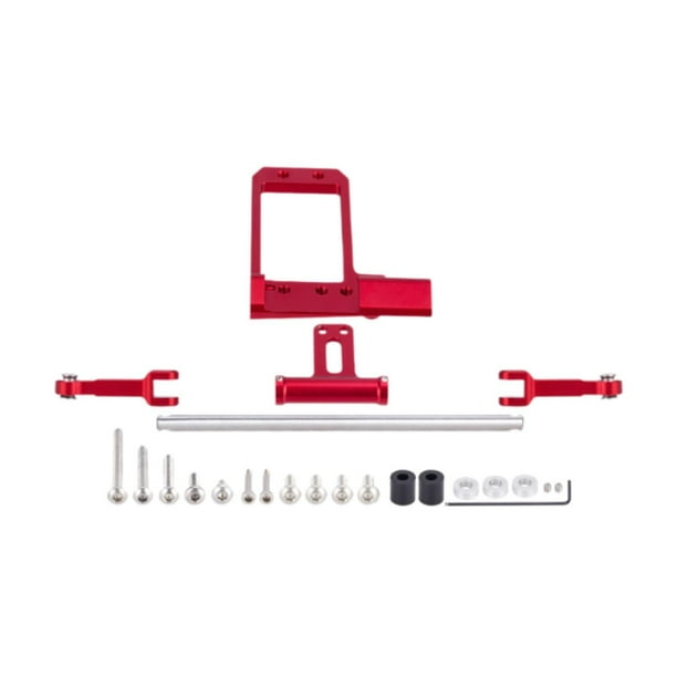 Servo Mount 1/10 RC Reemplazo de rastreadores Piezas de bricolaje Profesional Kit de cilindro de dirección hidráulica completa para accesorios Rojo