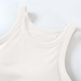 thumbnail image 4 of Homenesgenics Tank Tops for Women under $5 Women's Solid Color Chest Cushion Exposed Navel Camisole Tank Tops with Built in Bras White XL, 4 of 6