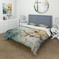 thumbnail image 1 of Designart "Orange Blue Maple Tree Glowing Agate I" Floral Bedding Covert Set - Tree Maple Orange Traditional Bed Set With 2 Shams, 1 of 6