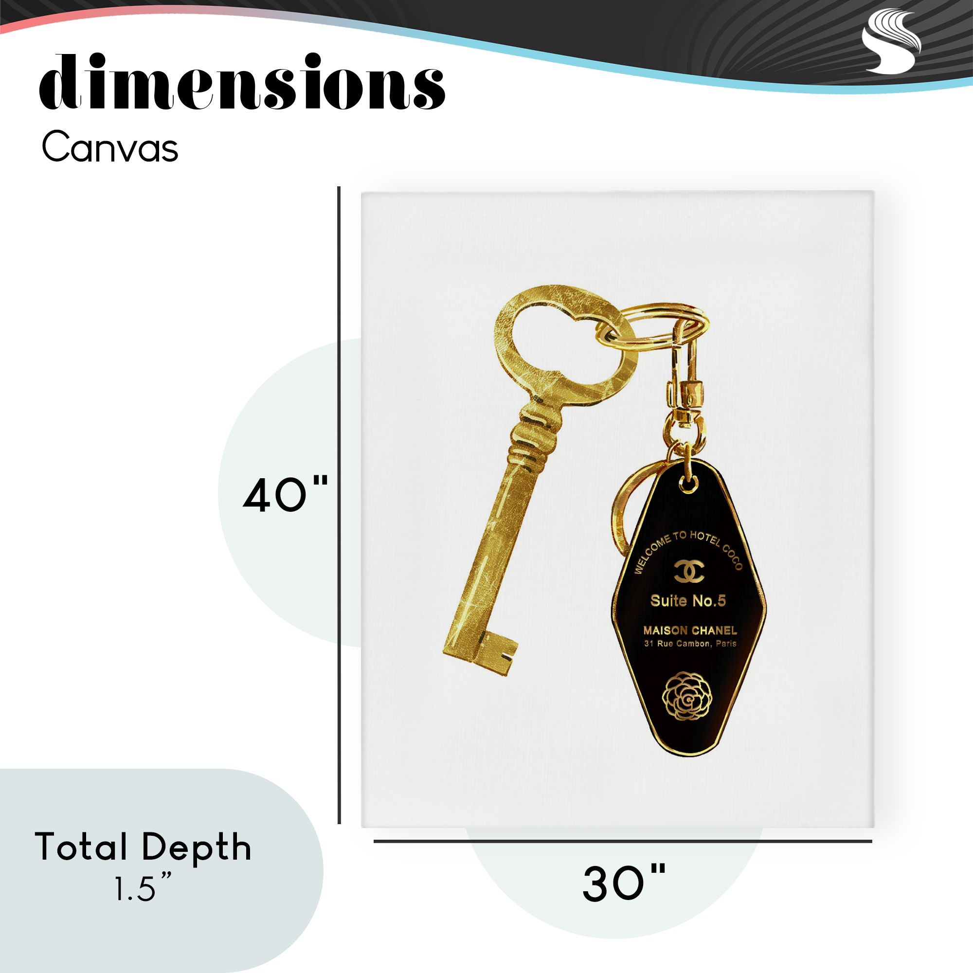 Luxury Fashion Key Canvas Wall Art, design by Ziwei Li