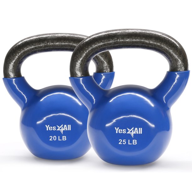 Yes4All Combo Vinyl Coated Kettlebell Weight Sets ? Great for Full Body