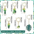thumbnail image 2 of 6Pcs Palm Leaf Key Chain Cactus Keychains Bulk 6 Styles Summer Tropical Green Plant Monstera Leaves Alloy Enamel Hanging Pendant Keychain for Keychain Purse Bag Party Favors DIY Decoration Colorful, 2 of 9
