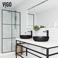 thumbnail image 2 of VIGO Matte Shell Modus Glass Round Vessel Bathroom Sink in Black with Norfolk Faucet and Pop-Up Drain in Matte Black, 2 of 10