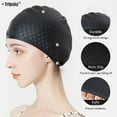 thumbnail image 7 of Silicone Swim Cap - Ideal for Curly Short Medium Long Hair - Swimming Cap for Women and Men -Shower Caps Keep Hairstyle Unchanged (1pack), 7 of 7
