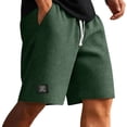 thumbnail image 2 of JoveMarine Men's Waffle Knit Drawstring Shorts, Solid Color Straight Leg Casual Shorts, Lightweight Loose Fit for Spring Summer Running, Beach and Daily Army Green 3XL, 2 of 4