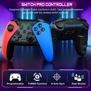 Switch Controller - QQV Wireless Switch Pro Controller with Programmable Function for Switch 2/OLED/Switch/Android/iOS/PC
