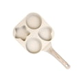 thumbnail image 2 of 4 Hole Frying Pan Non-stick Egg Cooker Pancake Maker with Wood Handle Multi-purpose Split Omelette Pan for Breakfast Gas Stoves and Induction Cookers Beige Beige, 2 of 8