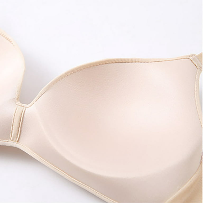 Womens Underwear Big Breasts Show Small Breasts Anti-Sagging Lingerie  Push-up Bra to Correct Brassiere No Steel Ring (Color : Pink, Size : C_105)
