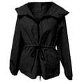 thumbnail image 3 of Rain Jacket for Women Outdoor Lightweight Waterproof Drawstring Waist Zip Up Hooded Jackets with Pockets Windbreaker, 3 of 7