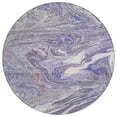 thumbnail image 2 of HomeRoots 602637 8 ft. Lavender, Purple & Gray Round Abstract Washable Indoor & Outdoor Area Rug, 2 of 5