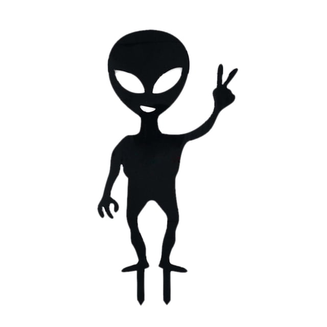 Enchufe espacio exterior enchufe de Alien Linda silueta de pie patio decoración al aire libre jardinería estatua de Sunnimix Alienígena espacial