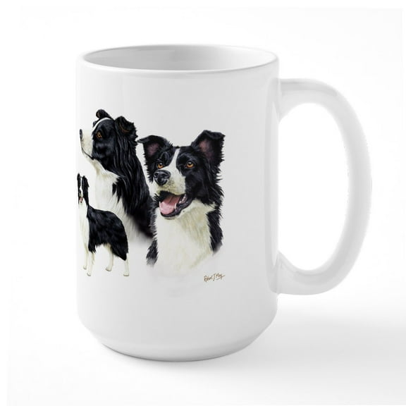 CafePress - Border Collie Large Mug - 15 oz Ceramic Large White Novelty Mug