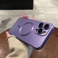 thumbnail image 1 of New Official For Magsafe Magnetic Case for iPhone 16 15 14 13 11 12 Pro Max Plus Soft Silicone Matte Antiskid Lens Protect Cover Dark Purple For iphone11Pro, 1 of 6