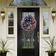 thumbnail image 2 of Red White Blue Wreath With Stars Bow Independence Day Wreath July 4th Patriotic Wreath Front Door Memorial Day Artificial Flowers Wreath Flag Day Hanging Decoration Indoor outdoor Home Decor, 2 of 9