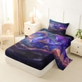 thumbnail image 2 of Feelyou Moon Stars Dragon Twin Sheet Sets for Boys, Glitter Magical Animal Bedding, Navy, 3 Pieces, 2 of 5