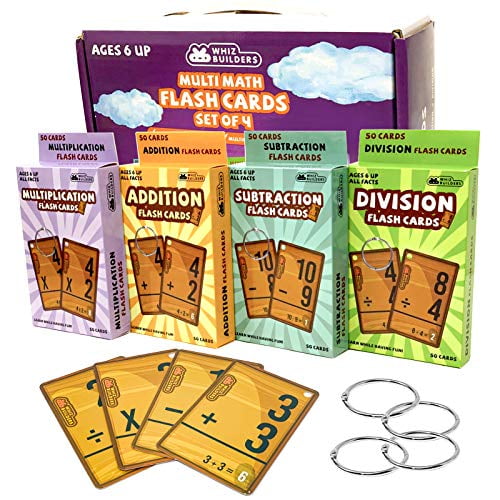 Multiplication Addition Subtraction and Division Number Flash Cards