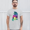 thumbnail image 3 of Tee Hunt Neon Cat in Sunglasses T-Shirt Tropic Kitten Summer Beach Kitty Men's Tee, Ash Gray, 4X-Large, 3 of 5