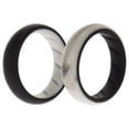 thumbnail image 1 of Juego de anillos sólidos BR de boda de silicona - Negro-Mármol de ROQ para mujer - Anillo de 2 x 5 mm, 1 of 1