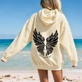 thumbnail image 4 of Puliio Womens Oversized Hoodie Soft Vintage Graphic Print Casual Fall Pullover With Front Pockets, 4 of 8