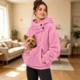 thumbnail image 5 of YMNXA Women Pet Pouch Hoodie Yorkshire Terrier Print Long Sleeve Pullover Button Collar Sweatshirt with Front Pocket for Small Pets Winter Seasonal Themed Event,XL, 5 of 9