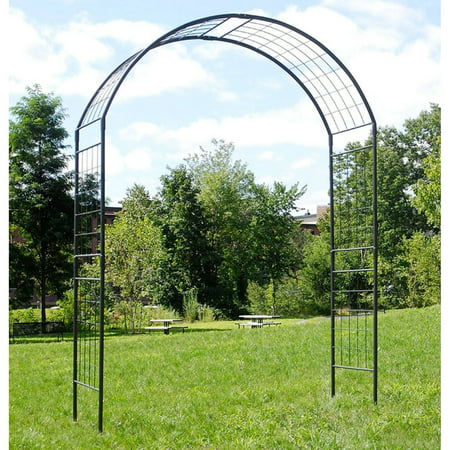 Achla Designs Monet II 9.5 ft. Iron Arbor Welcome visitors to your garden with the Achla Designs Monet II 9.5 ft. Iron Arbor  an arch crafted out of durable wrought iron. Tall enough to support climbing vines and flowering plants  the arbor features a graphite powder-coated finish that will look at home in nearly any setting. Easy to assemble out of the box  the pieces simply slip together without any need for hardware or tools.
