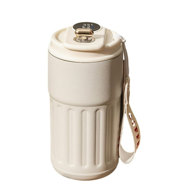Ruiboury Stainless Steel Smart Thermal Coffee Mug With LED Temperature Display Coffee Hot Throughout Day White