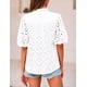 thumbnail image 2 of Camisa de Mujer PRETTYGARDEN Cuello en V con Encaje Calado Blanca XXL, 2 of 8
