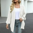 thumbnail image 4 of Women's Sweater Oversize Long Sleeve V Neck Loose Casual Knitted Open Front Cardigan Trendy Clothes 2025, 4 of 9