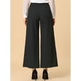 thumbnail image 4 of Pantalones de pierna ancha Allegra K Palazzo largos con bolsillos Negro S, 4 of 5