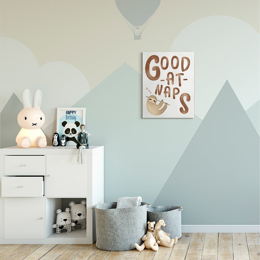 Stupell Industries Good At Naps Phrase Jungle Sloth Sleeping Canvas Wall Art by Ziwei Li