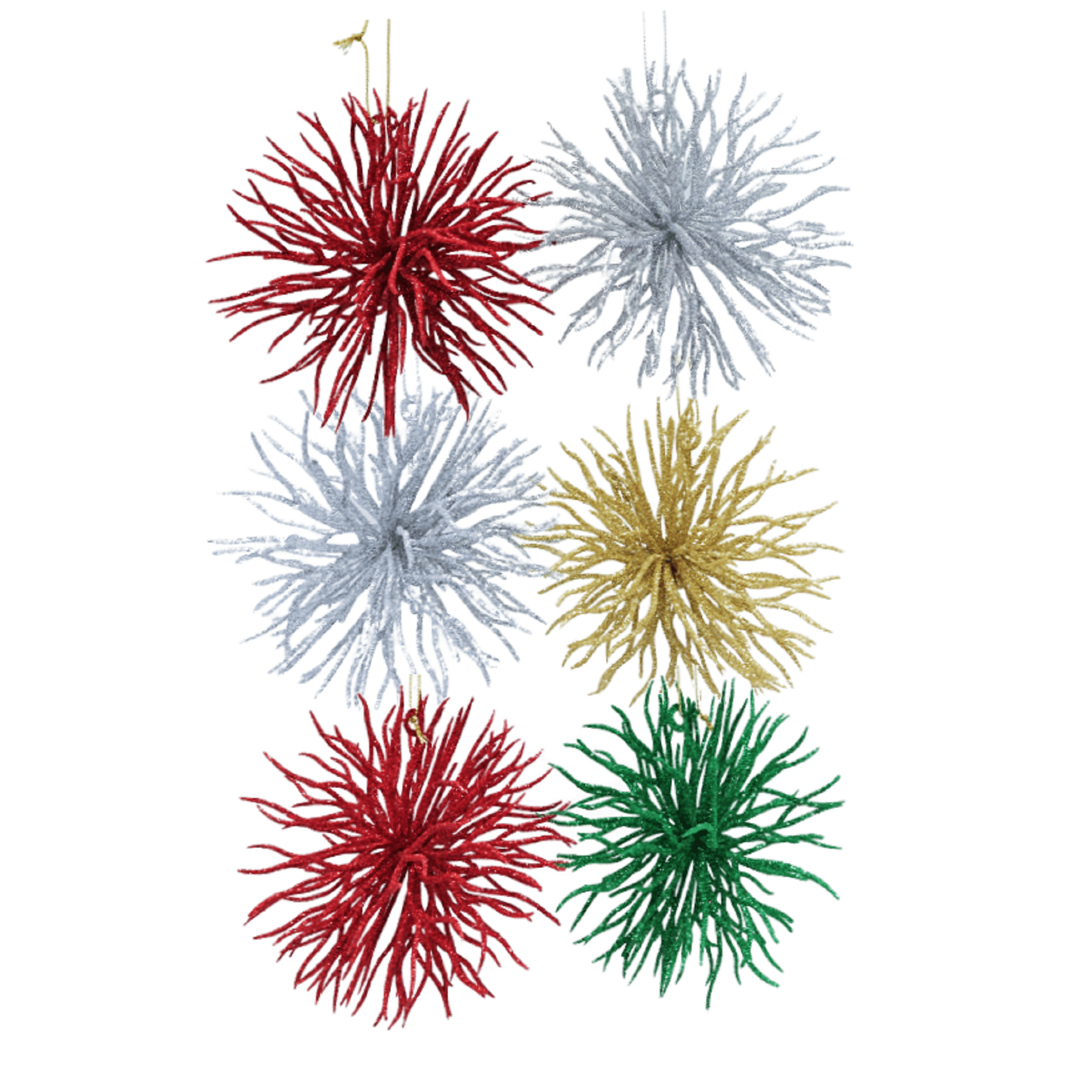 Holiday Time 4pk Snowflake Ornament Assortment, Opp Ornament, 0.097kg Each