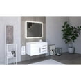 thumbnail image 6 of Castello USA Nile 36" White Wood Floating Vanity with White Top and Gold Trim, 6 of 8