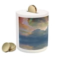 thumbnail image 2 of Eagle Piggy Bank, Majestic Huge Bird Flying Above the Sea into the Starry Sky Freedom Themed Image, Ceramic Coin Bank Money Box for Cash Saving, 3.6" X 3.2", Multicolor, by Ambesonne, 2 of 4