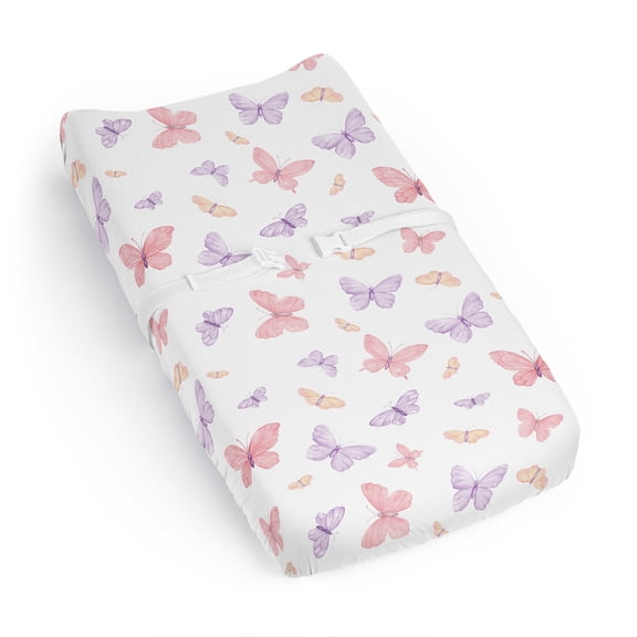 Sweet Jojo Designs Butterfly Pink and Purple Changing Pad Cover Sheet