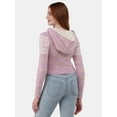 thumbnail image 3 of No Boundaries Fairisle Plush Hoodie, Women's, 3 of 5
